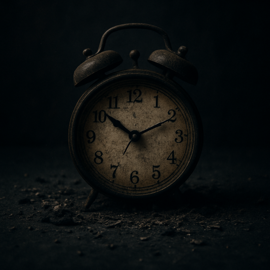 a dark image that represents time is wasting